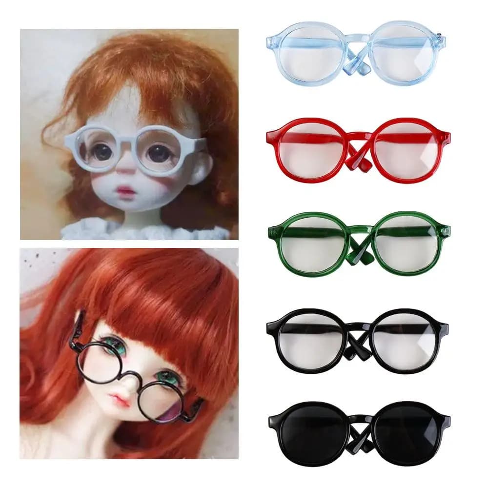 6.5cm 9cm transparent plastic glasses for 1/6 1/3 1/4 BJD Blyth Doll Labubu peluche EXO Doll sunglasses accessories DIY