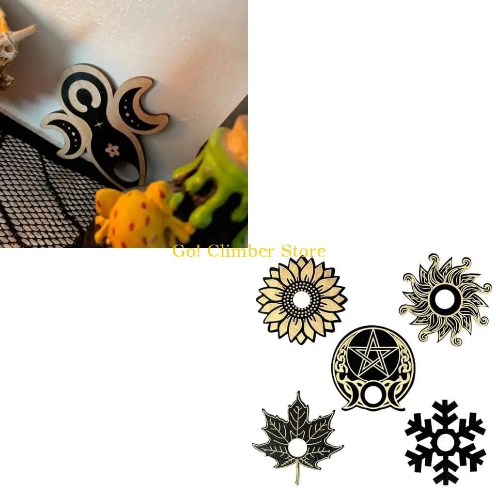 Q84C Supporto in legno per decorazioni per display con supporto in legno con sfere cristallo piccole