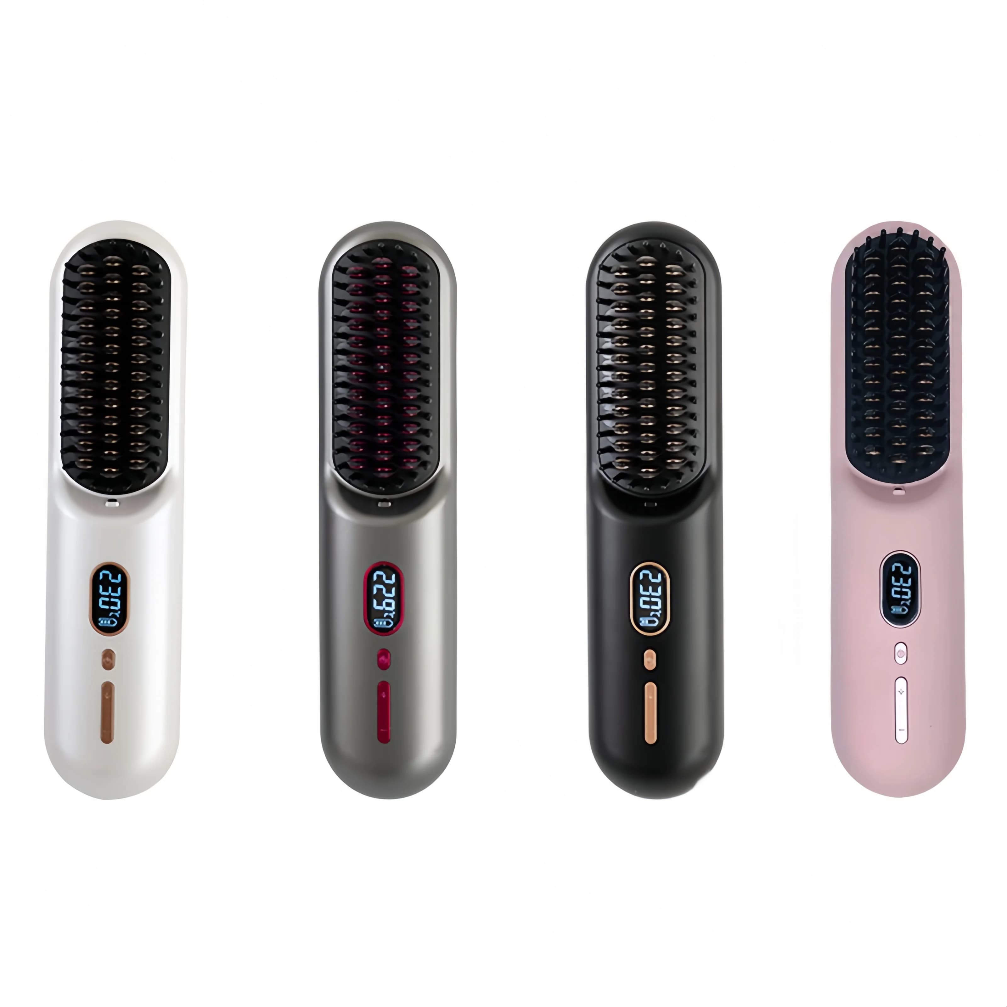 High Quality Fast-Heating Ceramic Hair Straightener Brush Fast-Charging USB Hair Straightener for Travel Use