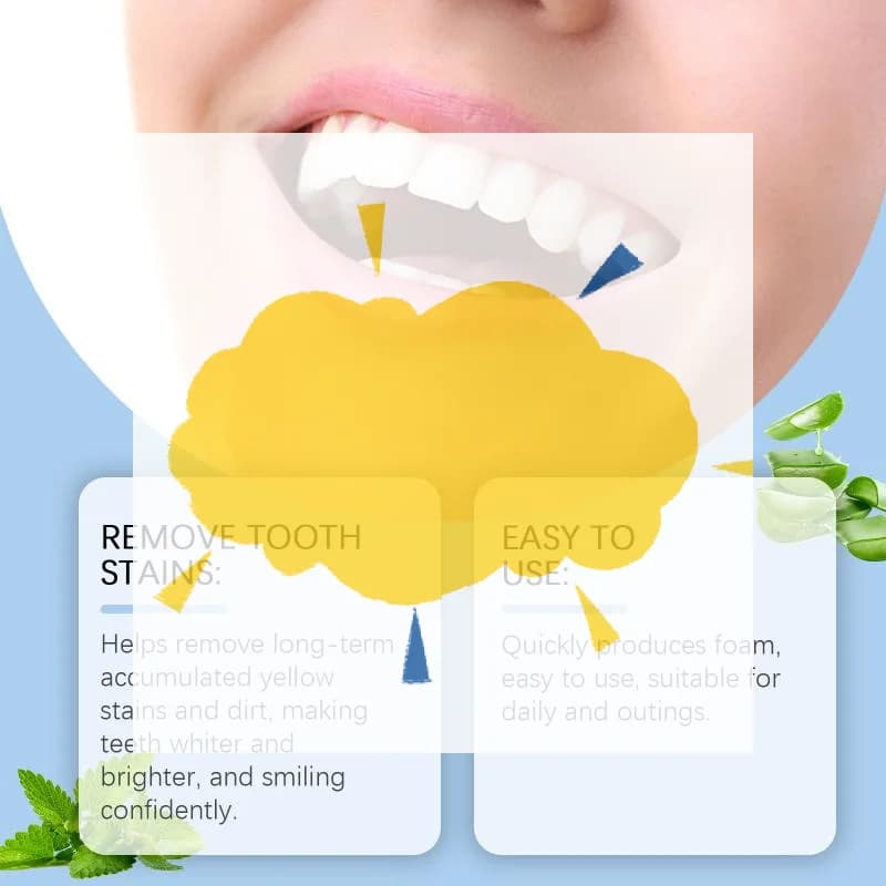 Dentifricio Solido Sbiancante per Denti, Riduce la Placca Dentale, Elimina l'Alito Cattivo, Pulizia Orale, Compresse Portatili per Risciacquo Orale
