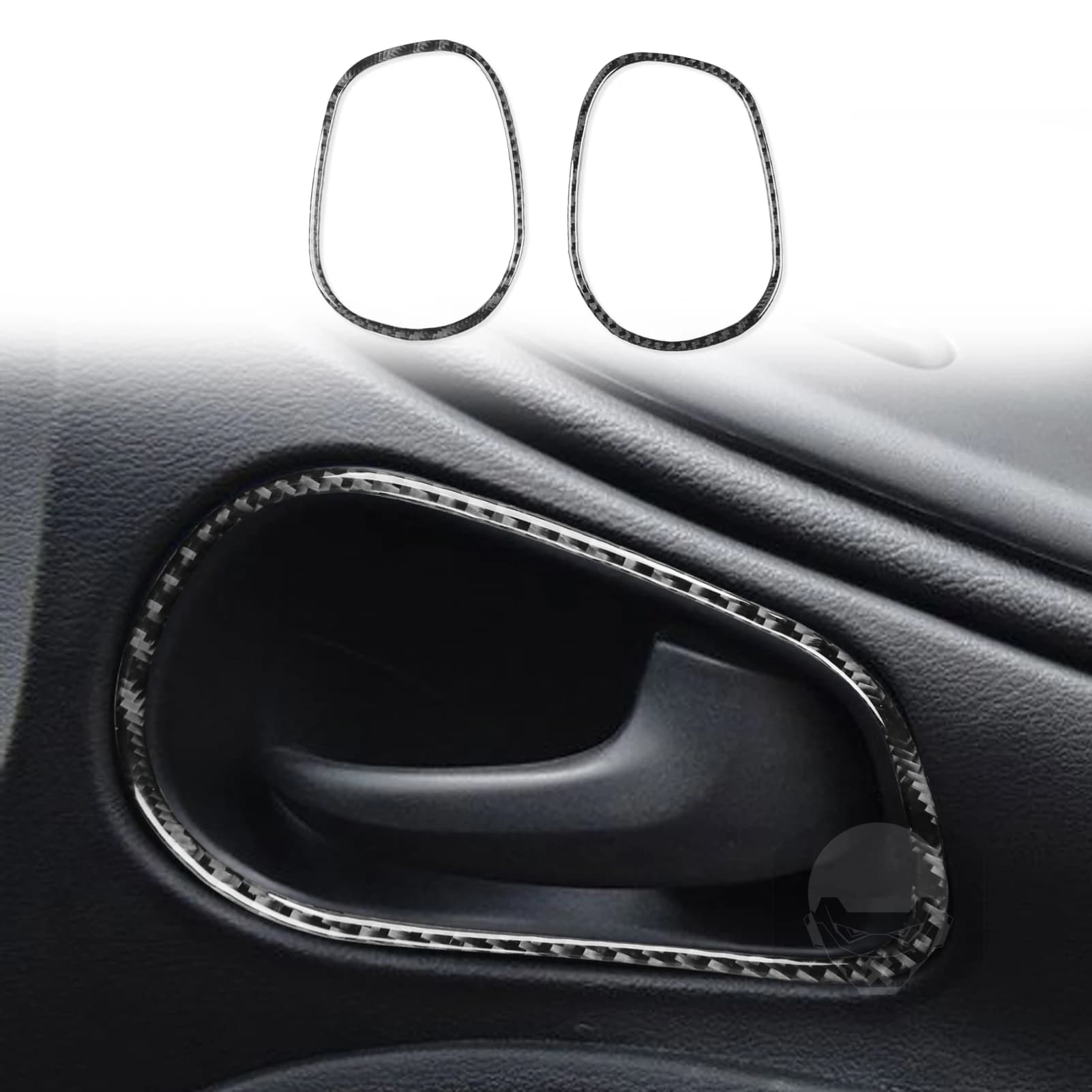 Per Ford Mustang 2001-2004: Adesivo per interni effetto legno con telaio maniglia portiera in fibra di carbonio per il refitting del veicolo