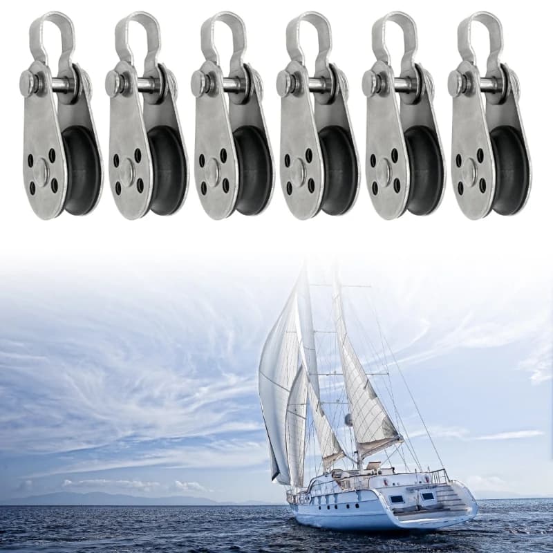 Bearing-Supported Rope Pulleys for Marine Line Guidance, Featuring Enclosed Single Sheaves, Fixed Top Rings for Rope M4YD
