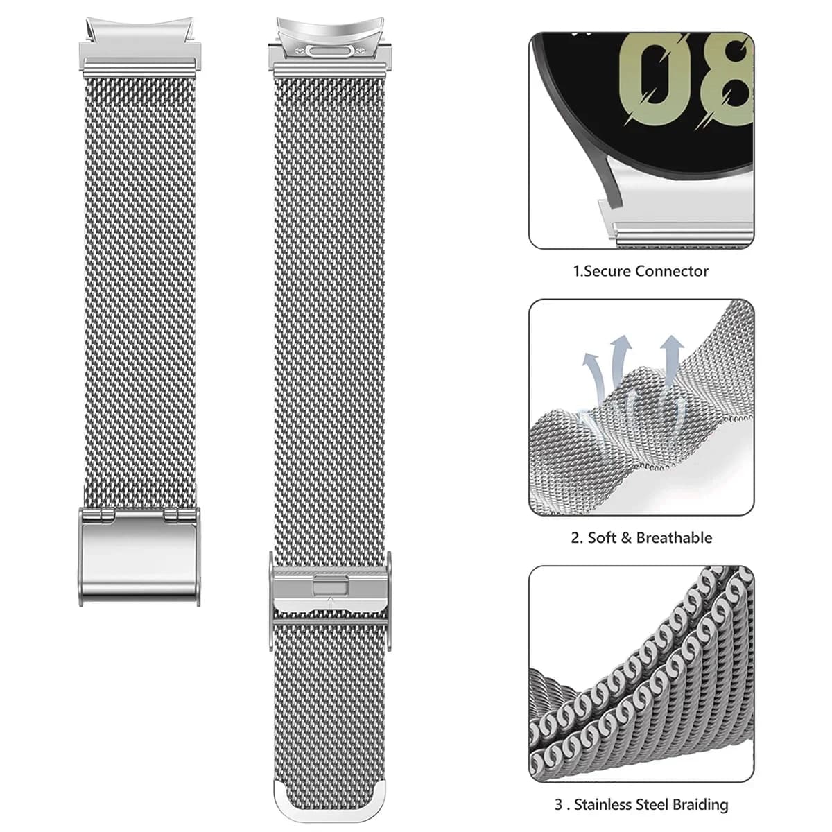 Cinturino in acciaio inossidabile senza spazi per cinturino Samsung Galaxy Watch 6 5 4 40mm 44mm 6 4 Bracciale classico in metallo 43mm 47mm per Galaxy 5Pro
