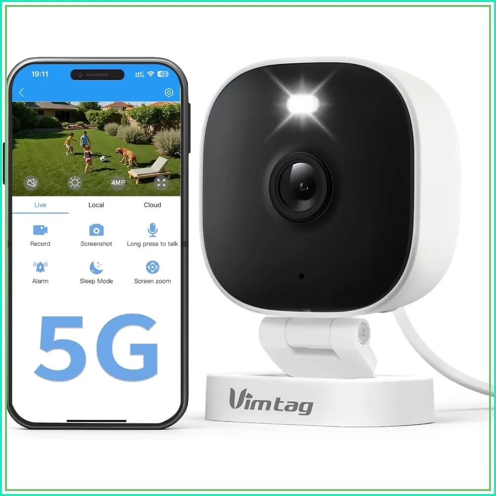 2.5K Security Camera Outdoor Indoor, Color Night Vision, Motion Spotlight/Siren, IP66, 2-Way Audio, Cloud/TF Card Storage