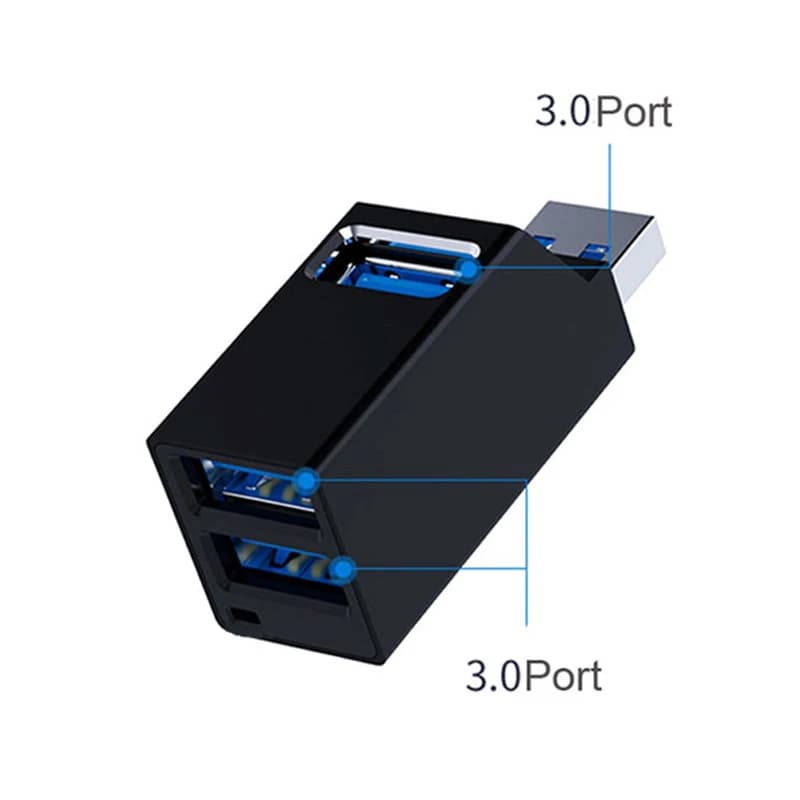 Adattatore HUB USB 3.0 3 in 1 Docking station per splitter per trasferimento dati ad alta velocità Extender USB a 3 porte per lettura scheda disco U per PC portatile