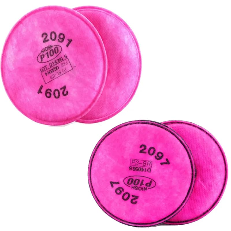 New 2-piece cotton 2091/2097 filter replacement for anti-dust gas mask accessories 6200/7502/6800 spray coating