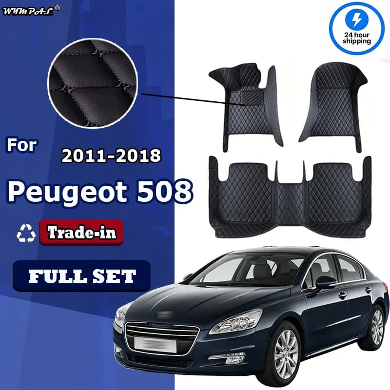Di lusso Per Peugeot 508 2018 2017 2016 2015 2014 2013 2012 2011 Tappetini Auto Parti Interne Impermeabile Anti Sporco Tappeti In Pelle
