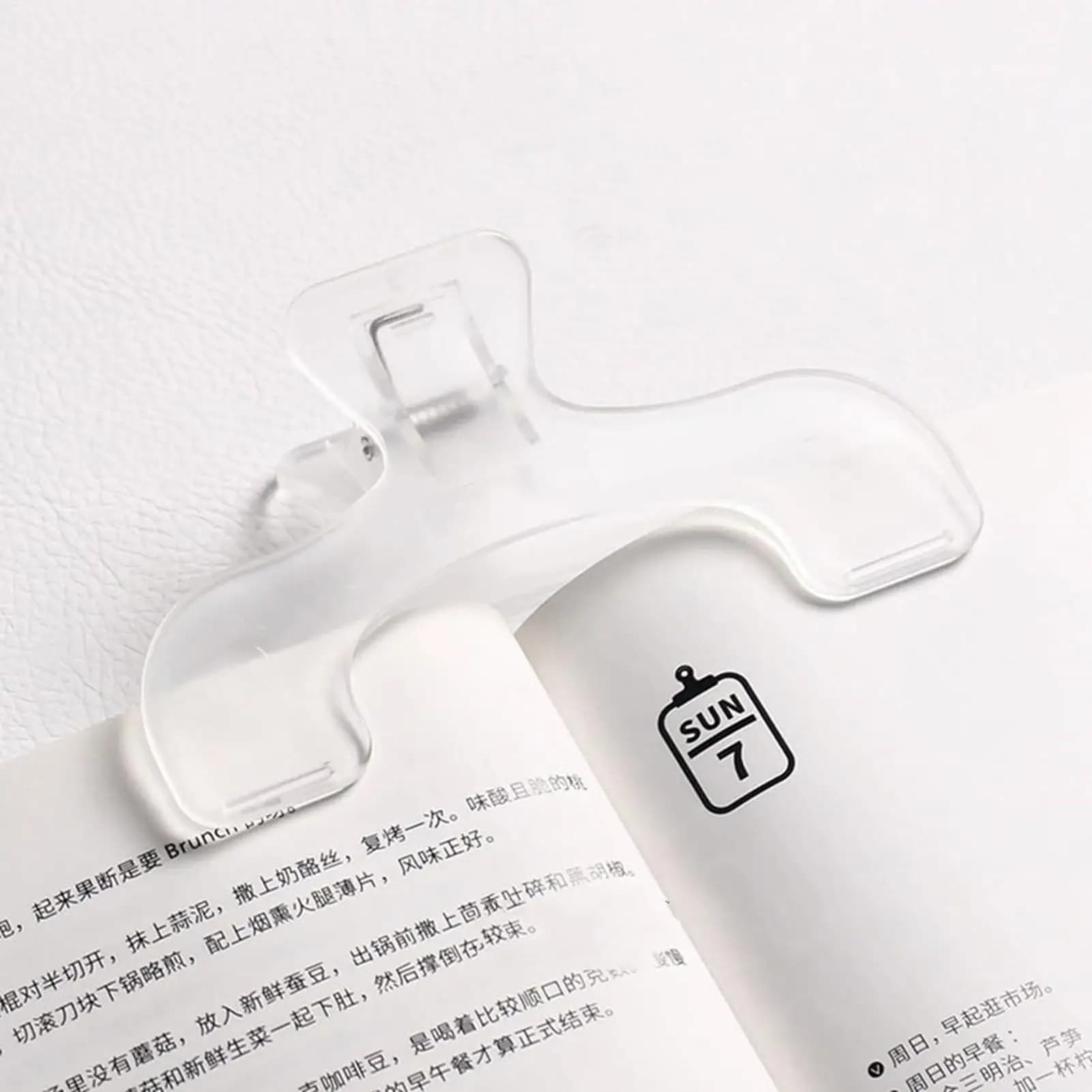 Clip per libro in plastica trasparente Aiuto per la lettura semplice Porta pagina fissa per libro Segnalibro Porta note pratico creativo Regalo per studenti