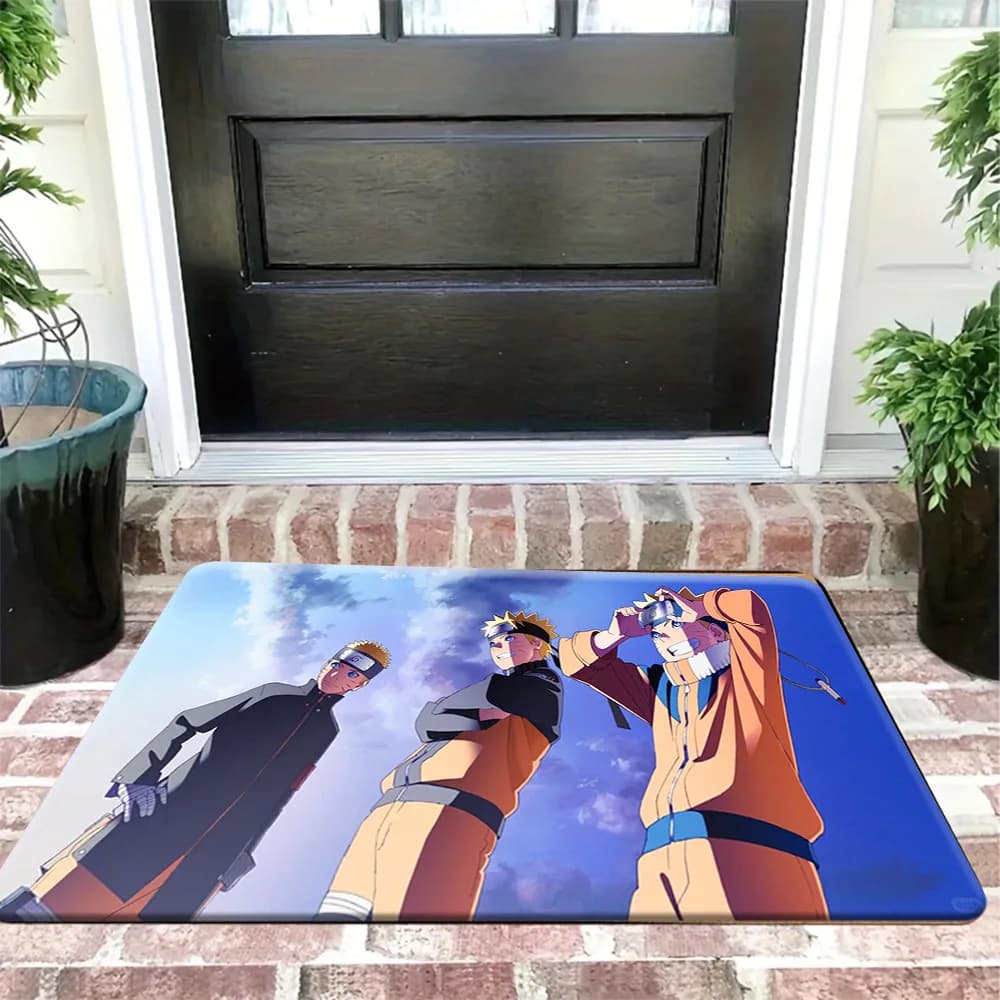Tappetino Assorbente Antiscivolo per Ingresso con Scena di Evoluzione Generazionale di Naruto Uzumaki, Personaggio del Leggendario Settimo Hokage