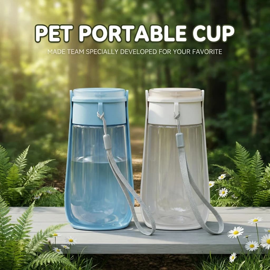 Dispenser d'Acqua Pieghevole per Cani da 450ML, Antigoccia, Portatile, Accessori per Cani, per Campeggio, Uso Quotidiano all'Aperto