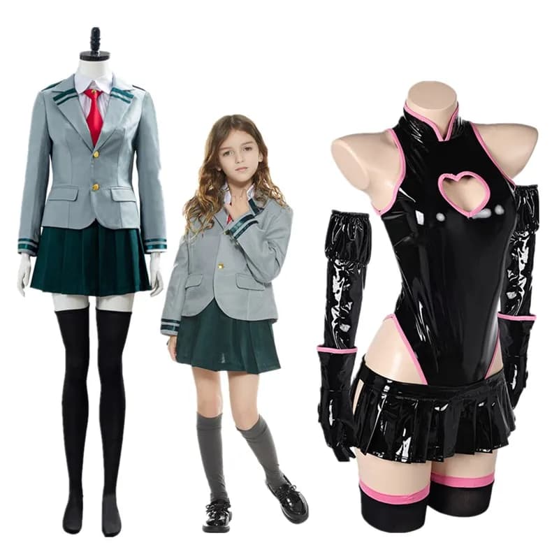 Adult/Children URARAKA OCHACO Cosplay Academy Uniform Gonna Coat Costume Kazuho Haneyama Dresses Halloween Carnival Dress