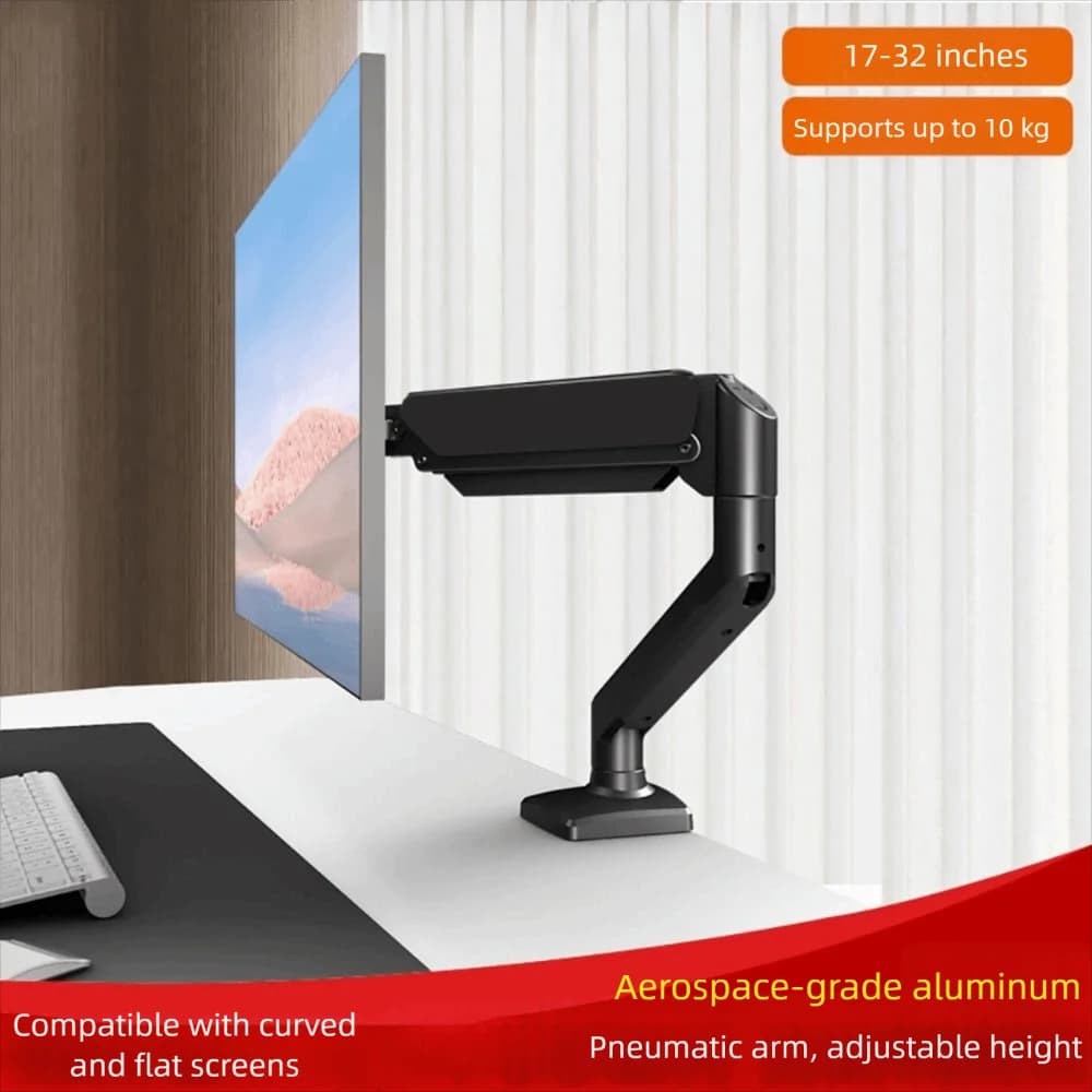 17-32inch Monitor Hanging Holder Adjustable Lifting Arm Desk Mount Screen Stand Grommet Mounting Clamp Mounting Computer Bracket