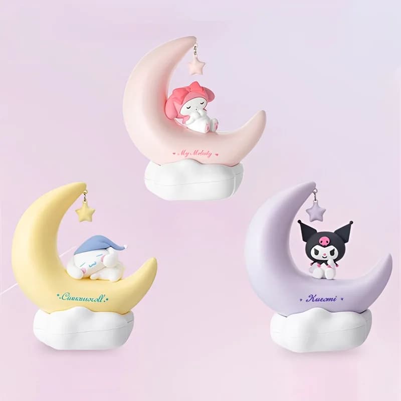 Giapponese Sanrio Kawaii Kuromi Moon Sprout Serie Ornamento Cartoon Melody Pochacco Camera da letto Luce notturna carina Regalo per bambini