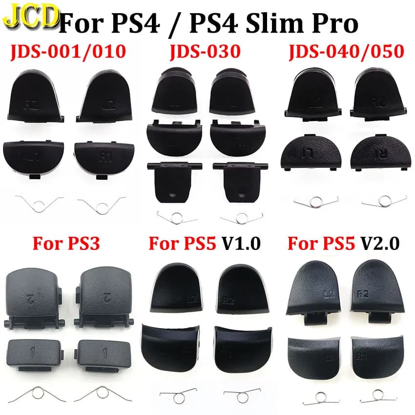 JCD 1 Set nero sostituisci R1 L1 R2 L2 pulsanti trigger per PS3 PS4 Pro Slim PS5 Controller chiave di gioco con molla
