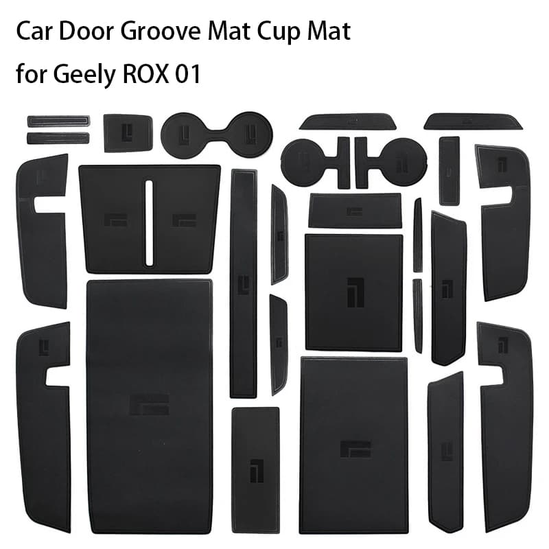 Car Door Groove Mat for Geely ROX 01 Car Door Box Mat for Geely ROX 01 Car Box Mats for Central Console Glass Holder with Automatic Gate Slot