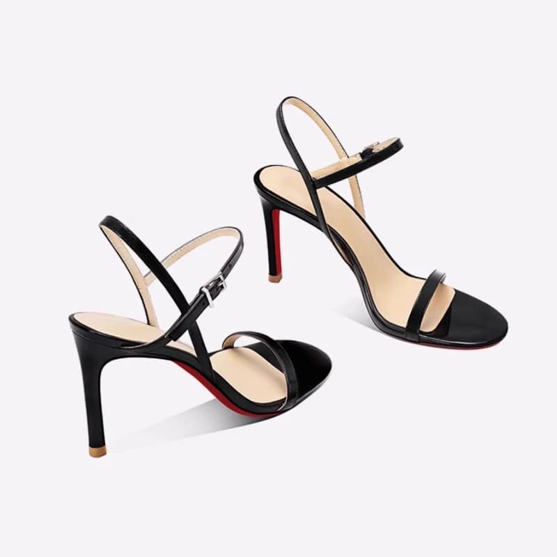 Women's black whole sandals, new summer style 2025 with exposed fingers, sexy and not dyed, thin heels and high heels