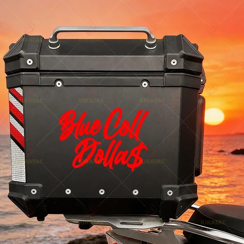 Blue Collar Dollar Stickers, Waterproof Vinyl, for Motorcycle Tank, Car & Helmet