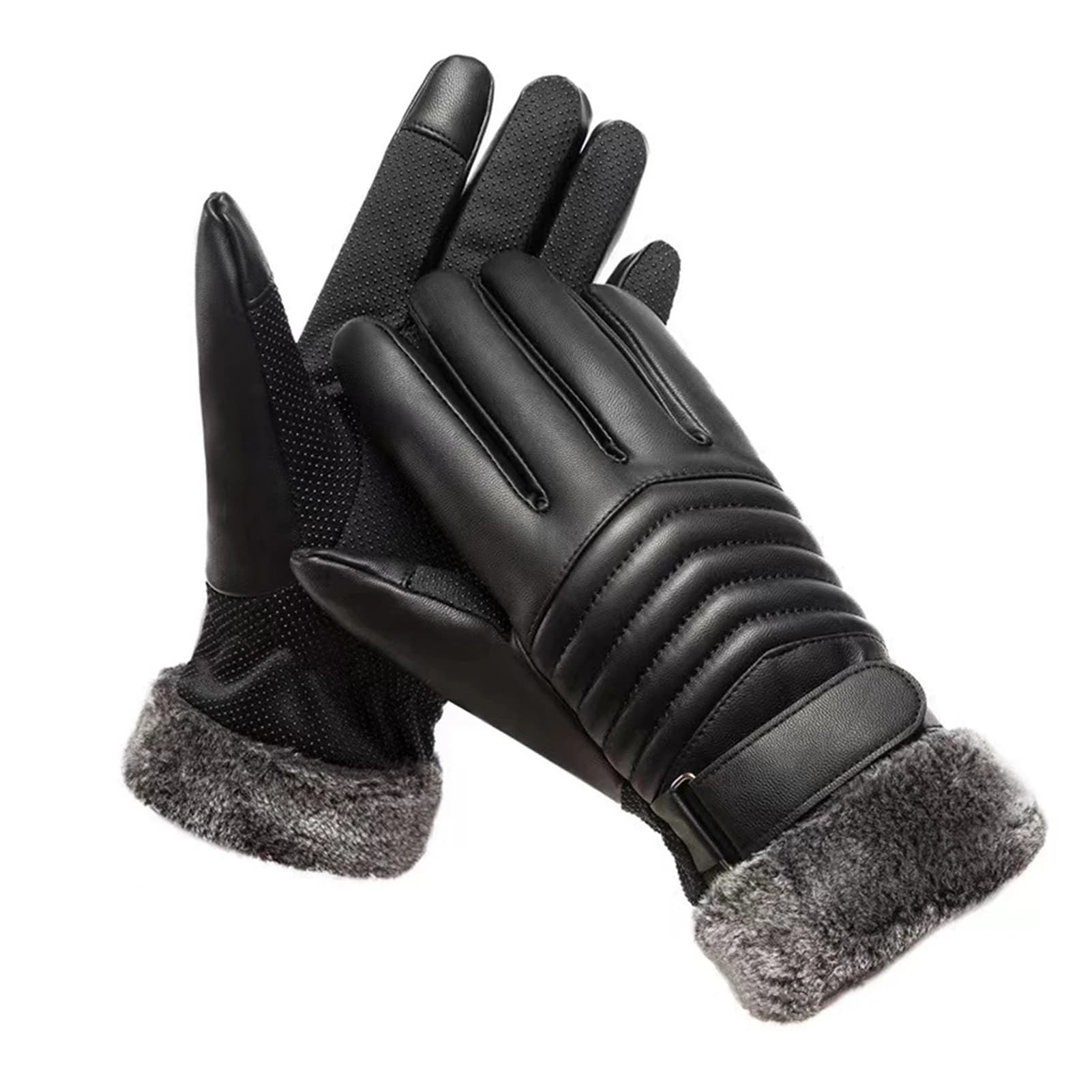 1 paio di guanti da moto per uomo per la stagione fredda, guanti da equitazione termici antivento invernali con impugnatura touchscreen, sport all'aria aperta impermeabili