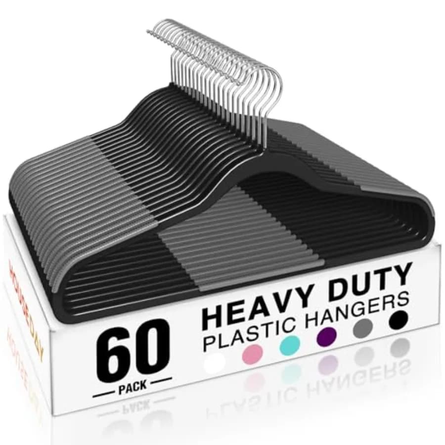 Appendiabiti in plastica resistente, antiscivolo con cuscinetti in gomma e rotazione a 360° ° Gancio - Sottile 0,2 Pollici, Appendiabiti Salvaspazio