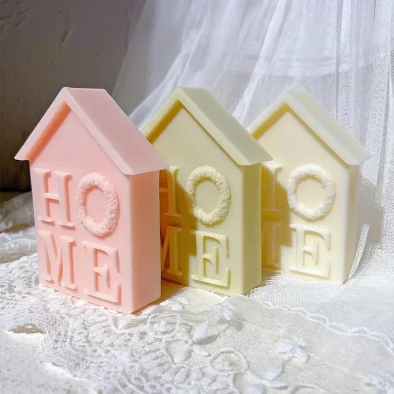 House Silicone Mould For Letter Candles Single Piece Christmas Desktop Ornament Mold Diy Handmade Wax Craft Home Decoration