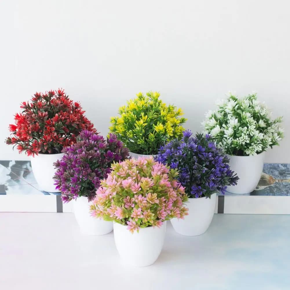 Artificial Green Plants Phoenix Potted Simulation Grass Ball Home Garden Hotel Decoration Simulation Potted Plant Garden Decor