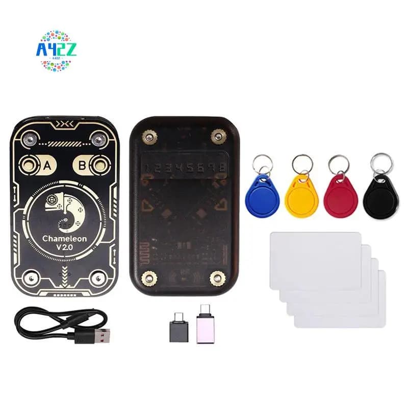 A42Z-Chameleon V2.0 RFID Smart Chip Reader Emulatore Chameleon NFC Duplicatore + 4Xuid Portachiavi/Carta CUID 125K 13.56M Decodifica della scheda