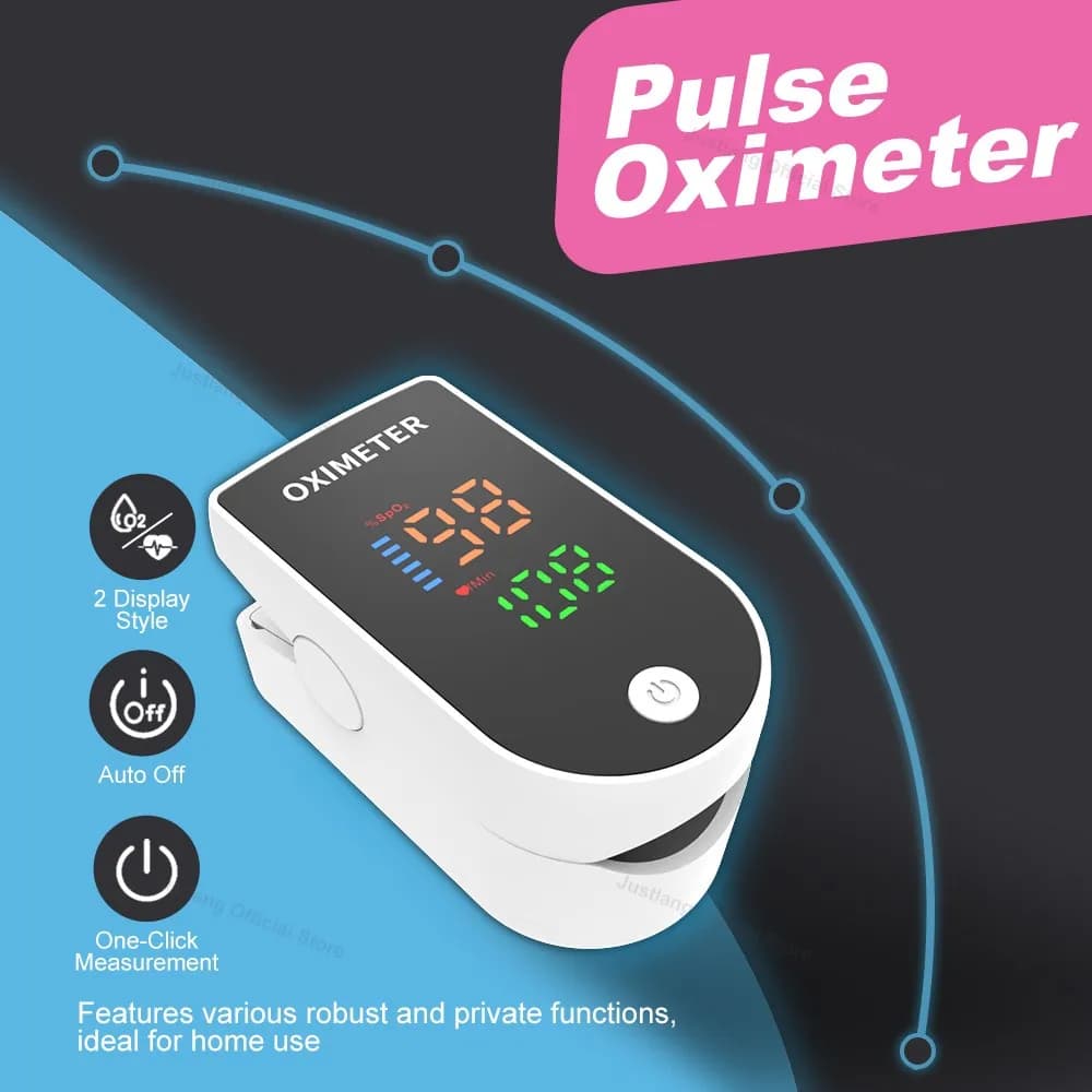 AiQUE finger pulse oximeter SpO2 PR LED Cardiofrequency oximeter finger clip Oxygen saturation in blood Pulsometer pulse monitor