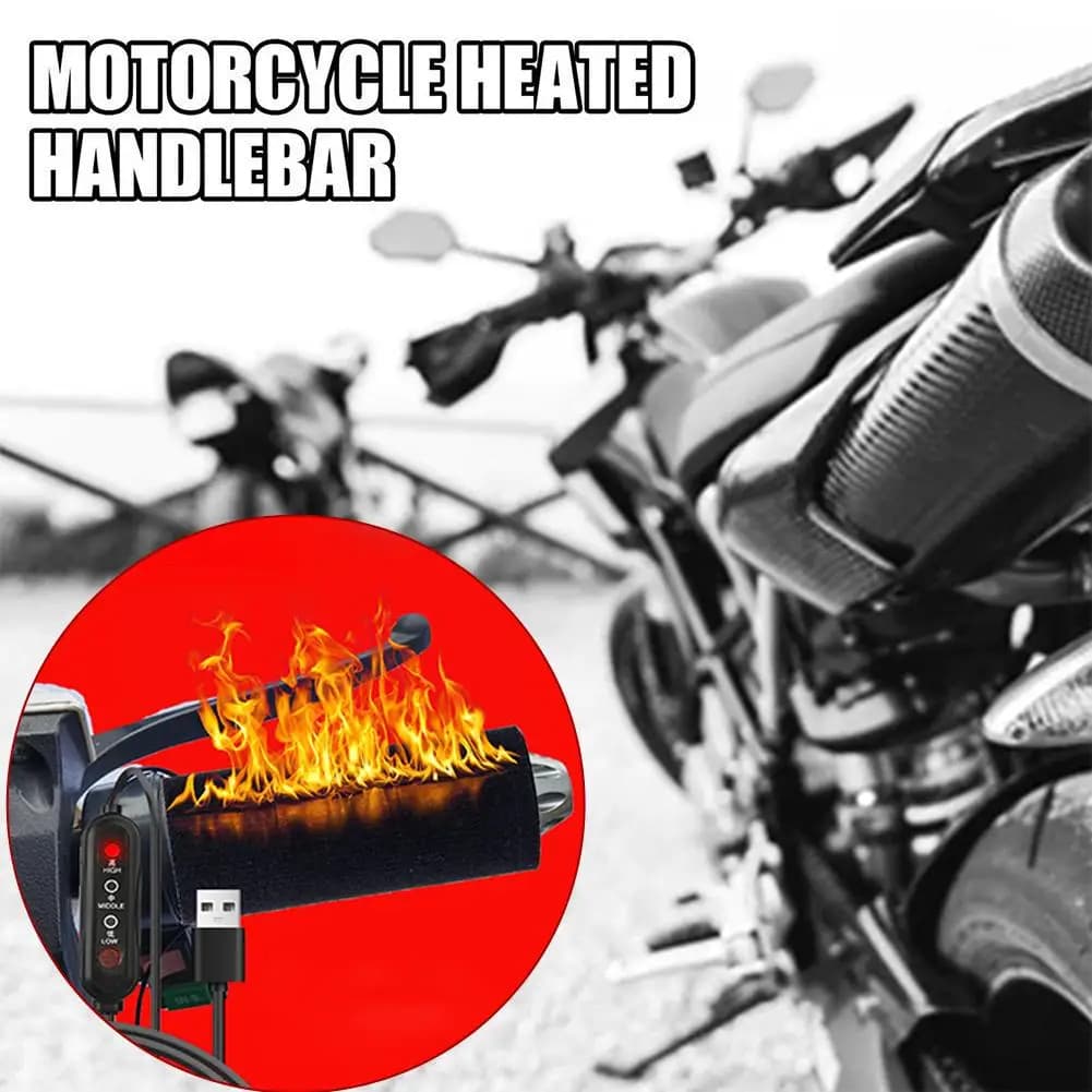 Manopole per manubrio riscaldate USB per moto, guanti per manubrio riscaldati con ricarica per veicoli elettrici, coperture per manubrio calde invernali