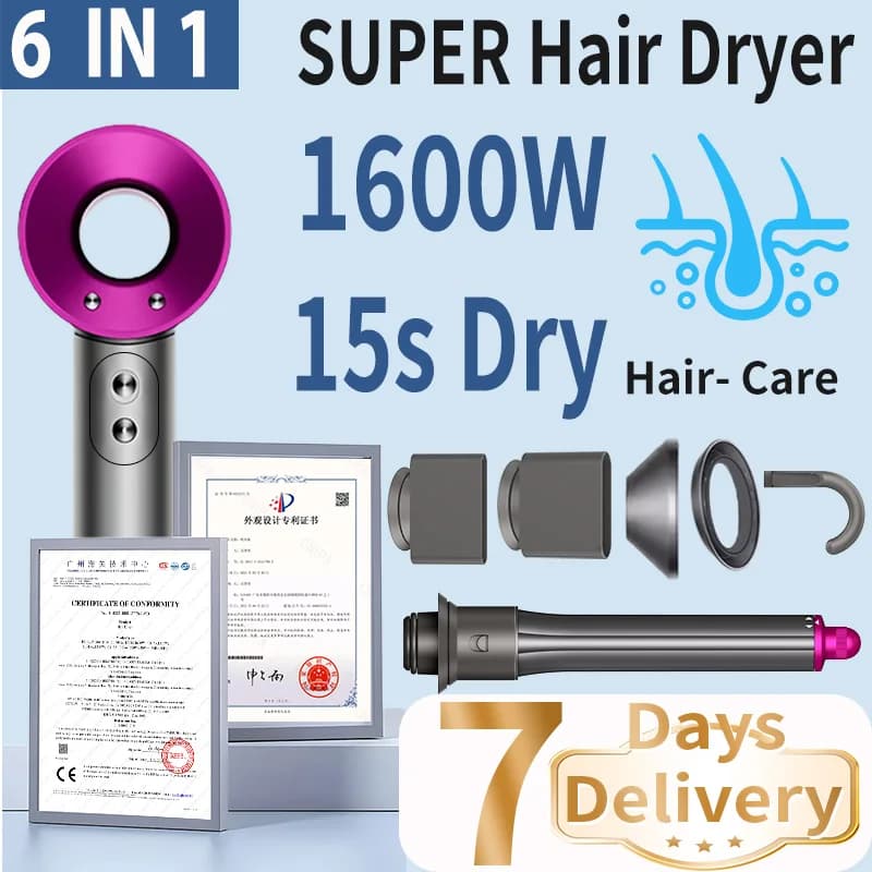 Asciugacapelli professionale 110V per stili ricci o lisci Ioni negativi Cura dei capelli Asciugacapelli per uso domestico ad alta velocità Idea regalo
