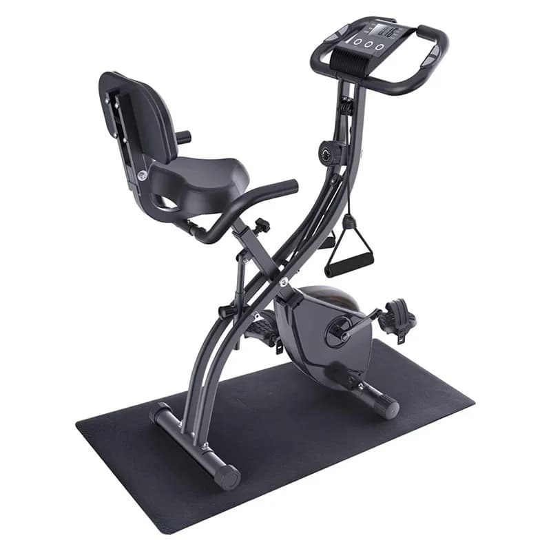 Cyclette 3-in-1 Silenziosa Pieghevole Magnetica con Bande di Resistenza per Allenamento a Casa