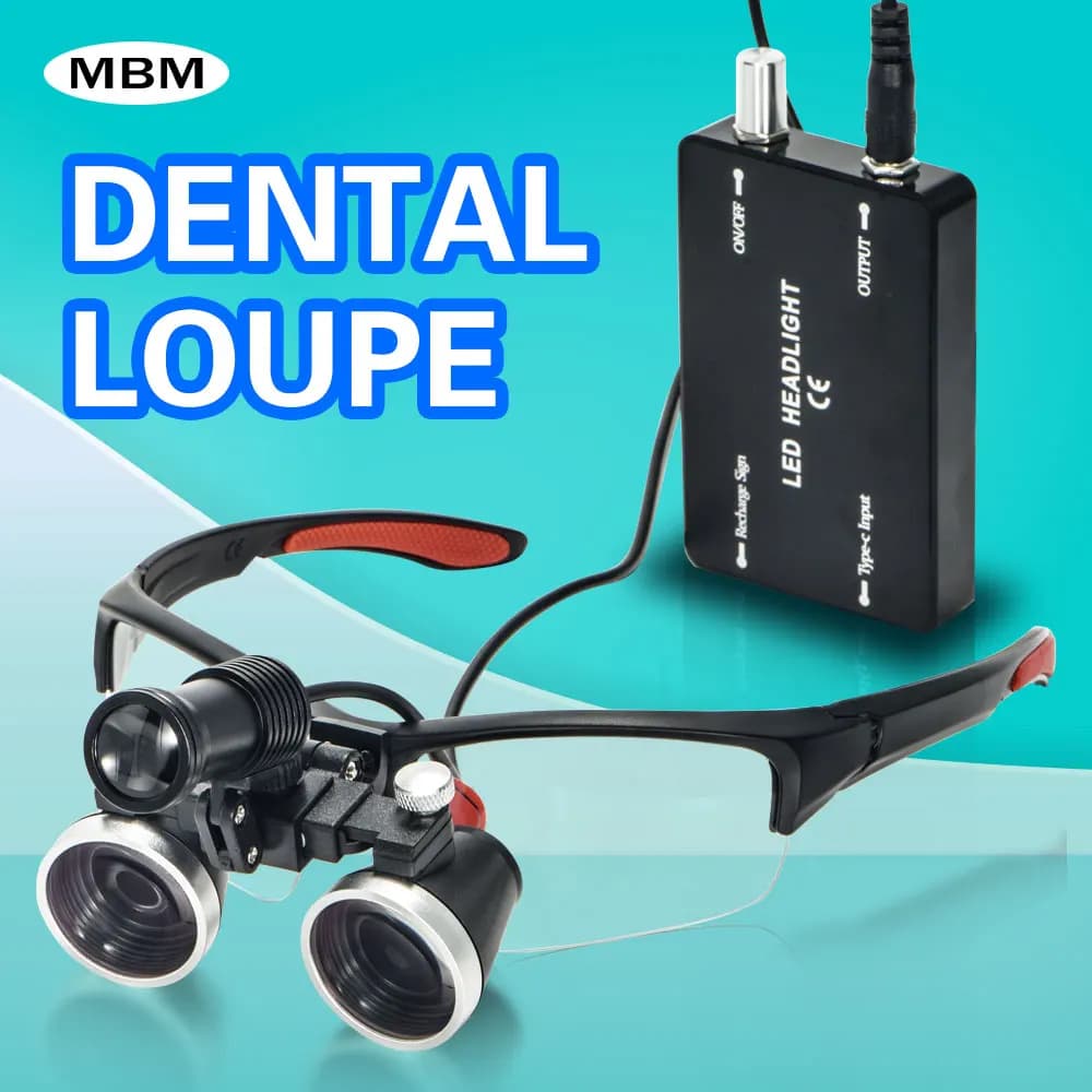 Lente d'ingrandimento dentale con faro a LED Lenti d'ingrandimento dentali ottiche per chirurgia binoculare per dentista Lente d'ingrandimento con lampada frontale 2.5X 3.5X