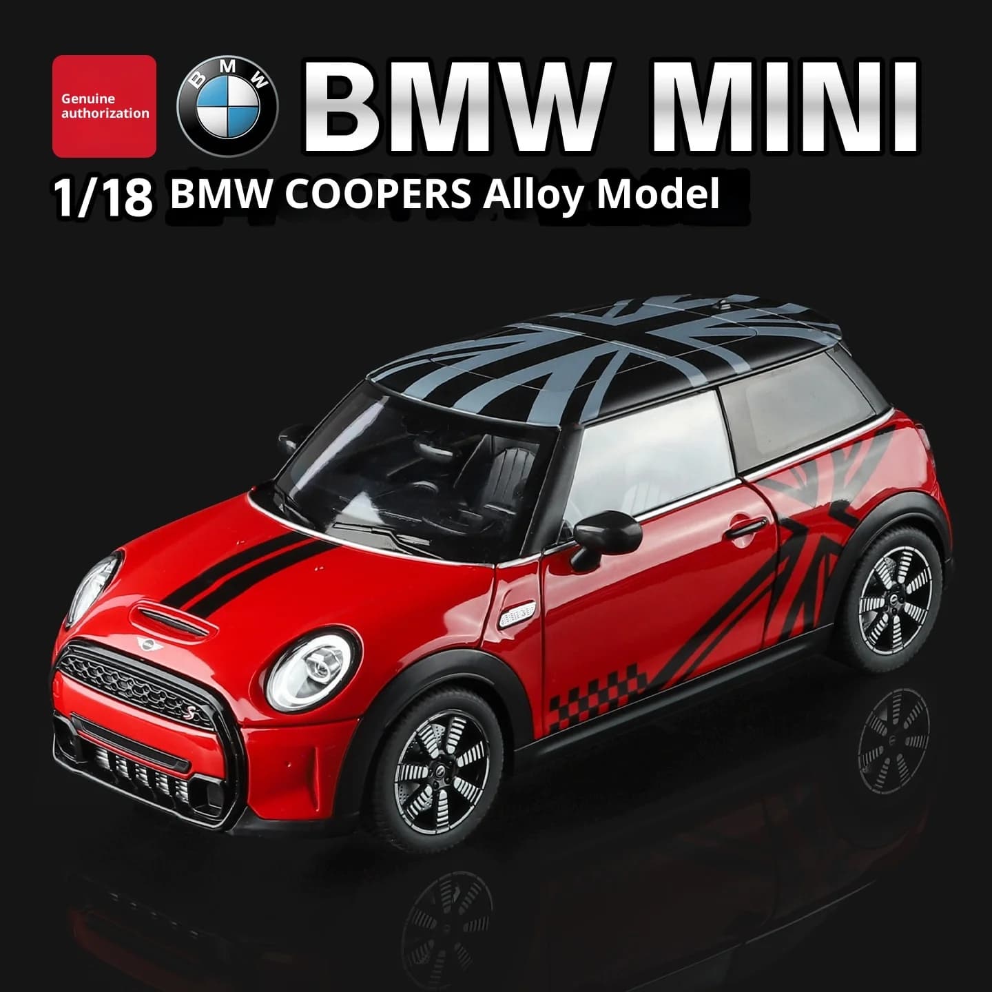 Modellino Auto BMW MINI Cooper S in Scala 1:18, Licenza Ufficiale, in Lega Pressofusa, con Porte Apribili, Oggetto da Collezione e Prop Fotografico