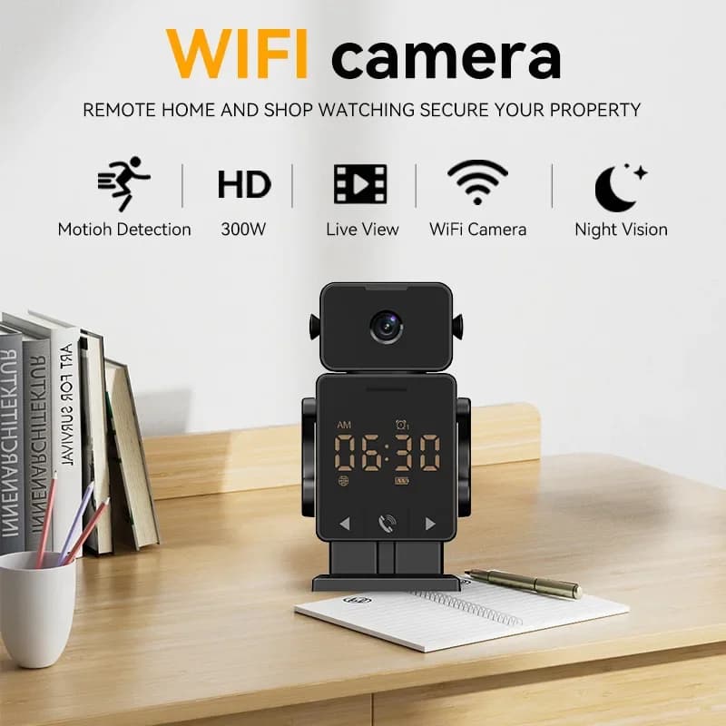 Telecamera IP Robot WiFi Mini Tuya Smart 3MP 1080P 180° ° Telecamera di sicurezza con LED, Sveglia con allarme, Tracciamento automatico, Sicurezza domestica, CCTV, Baby Monitor