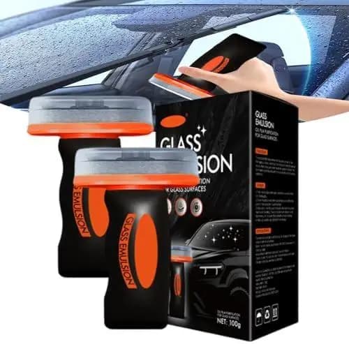 Brush for the removal of oily film from the car glass, for windscreen and mirrors, cleaning without scratches for the preparation of the coating