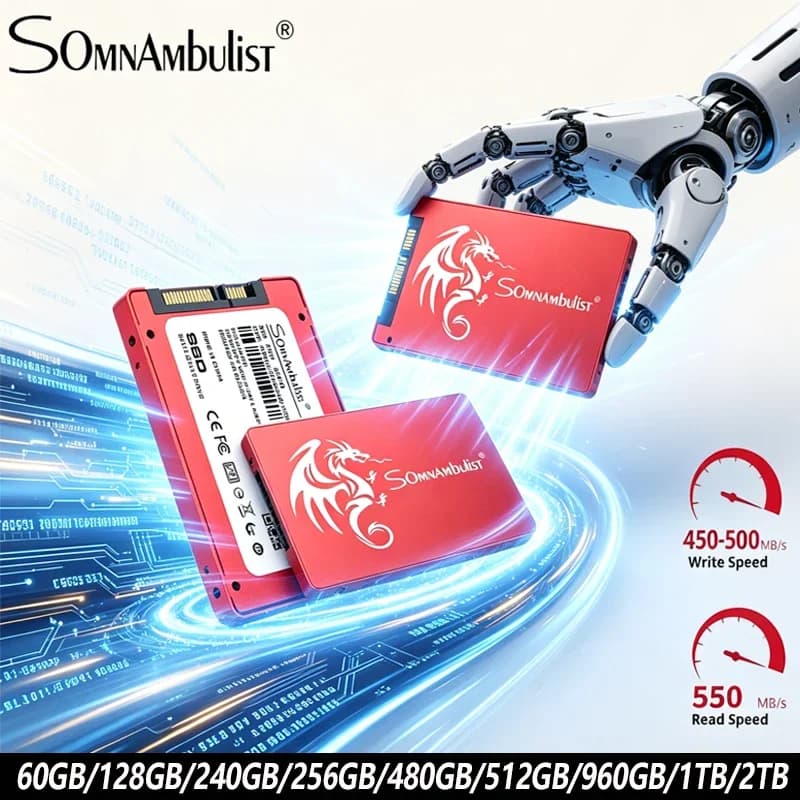 SomnAmbulist SSD 2.5 64GB 128GB 256GB 512GB for Laptop Desktop Solid State Drive Sata3 120GB 240GB 480GB 2TB SSD for PC Laptop