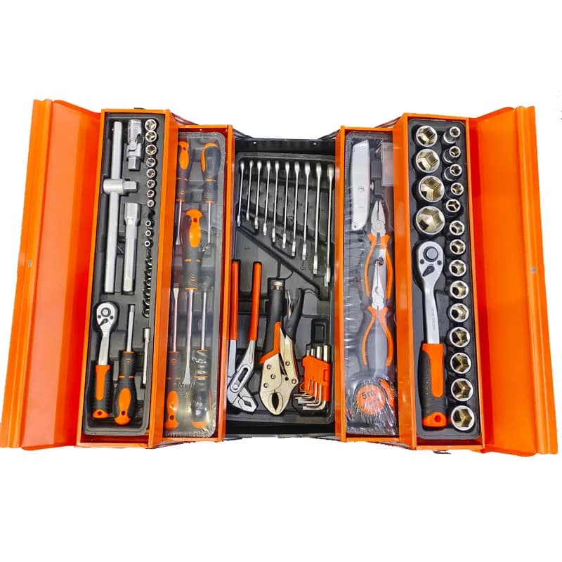 ELEHAND 85pcs Professional Wholesale Car Repairing Hand Socket Security Auto Tool Case Wrench Socket Set Metal Box Hand Tool Box