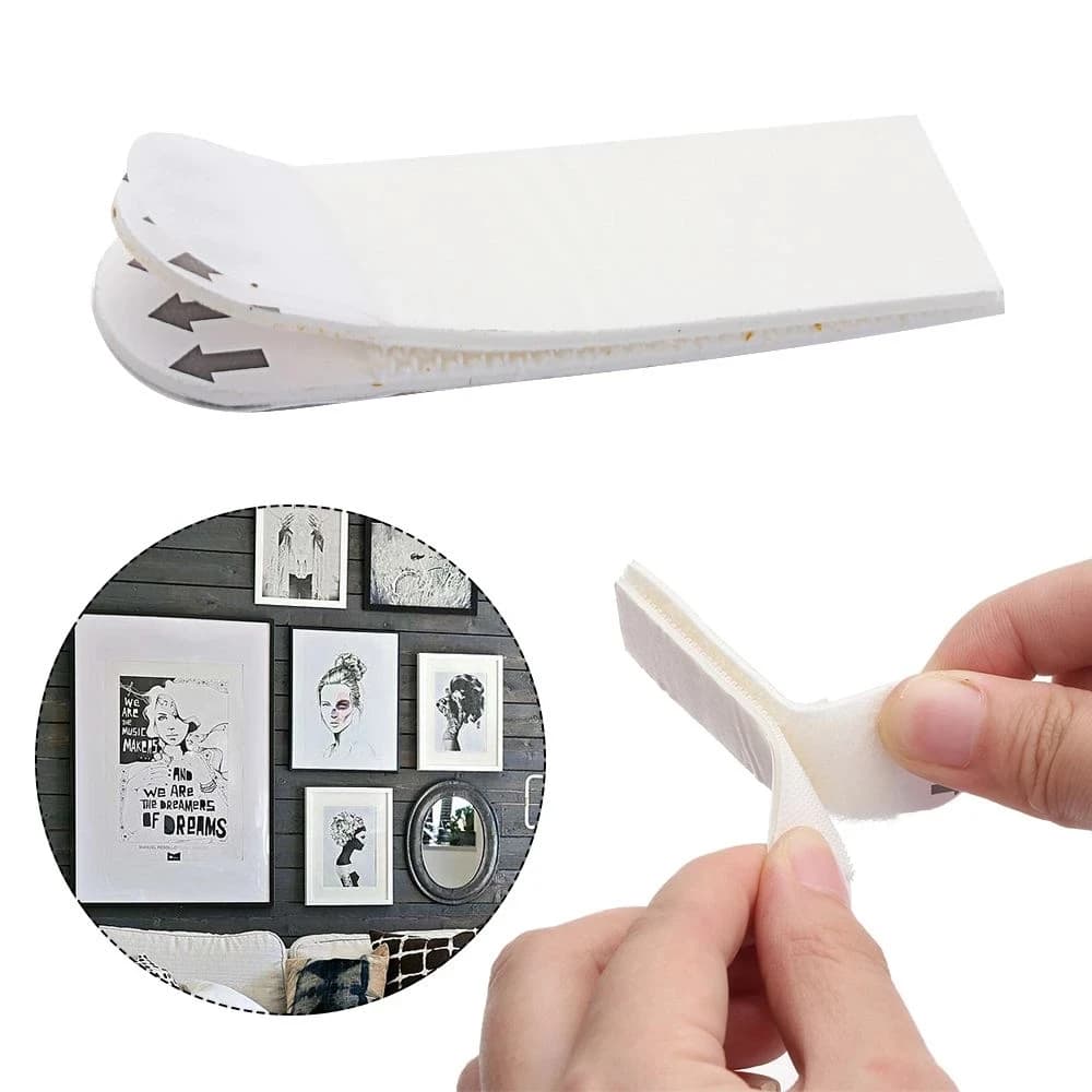 No Punch Poster Hanging Strips – Removable Self-Adhesive Double-Sided Tape for Picture Frames Sticker, Household Multi-Purpose