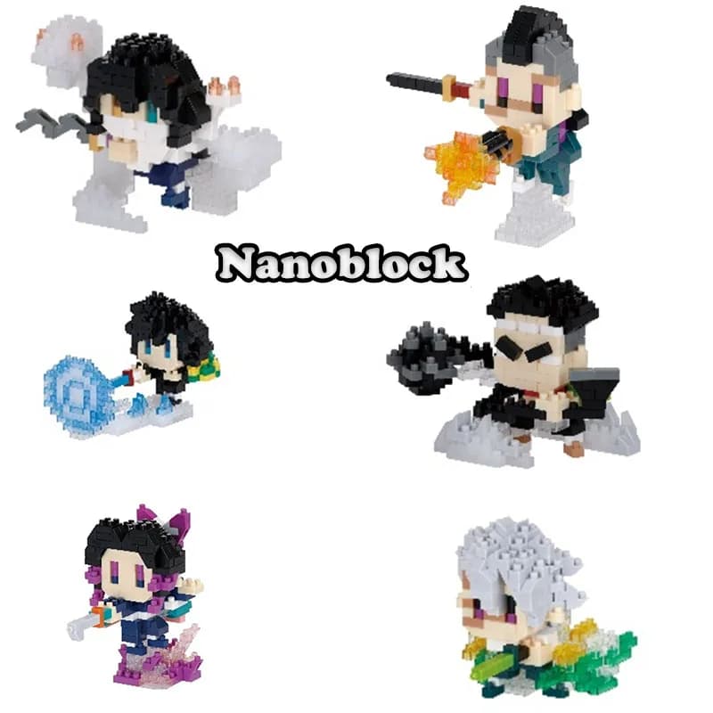 Modellino in Micro Mattoncini Nanoblock Originale Demon Slayer, Figurina Anime di Shinazugawa Sanemi, Esposizione per Fan, Shinobu Kocho, Himejima Gyomei
