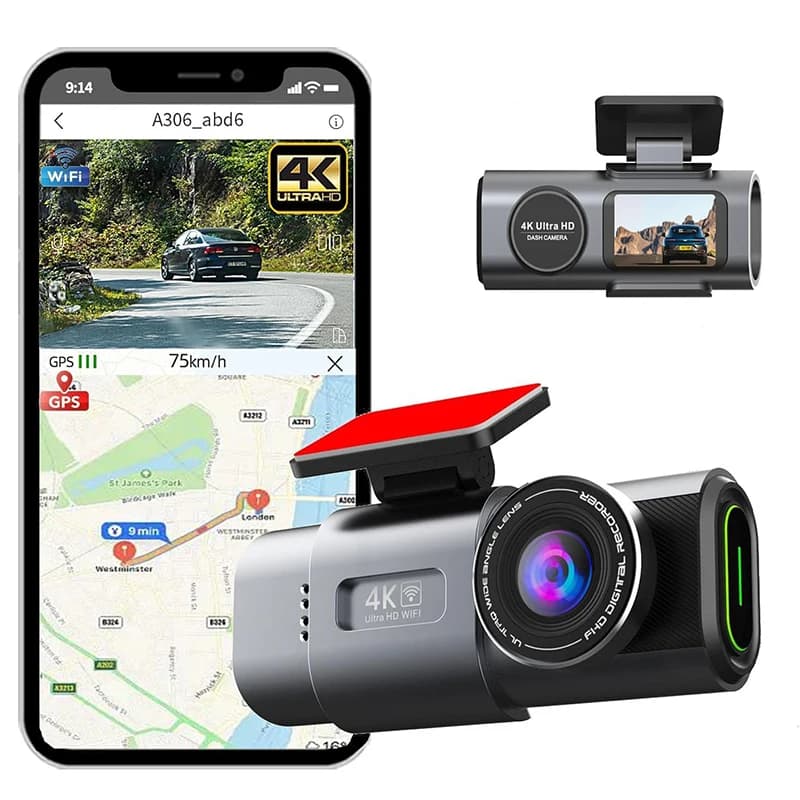 Dash Cam 4K Night Vision for Car Black Box Front and Rear Recording Camera DVR Car Recorder WiFi Gps optional