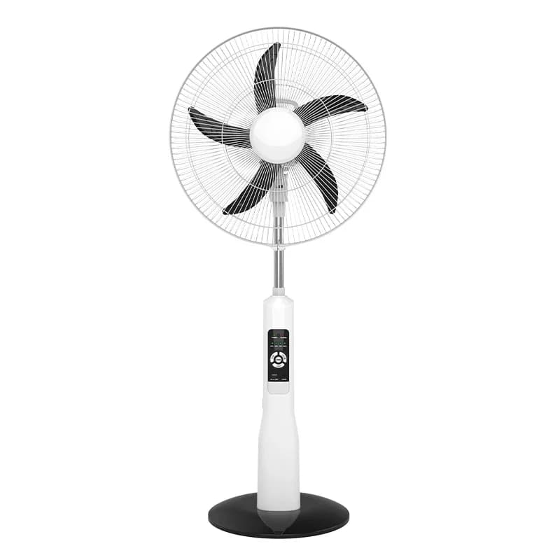 Ventilatore da Terra in Metallo 16 Pollici Ricaricabile Solare 12V con Telecomando per Esterni, Casa, Garage, Hotel - Modello 2026