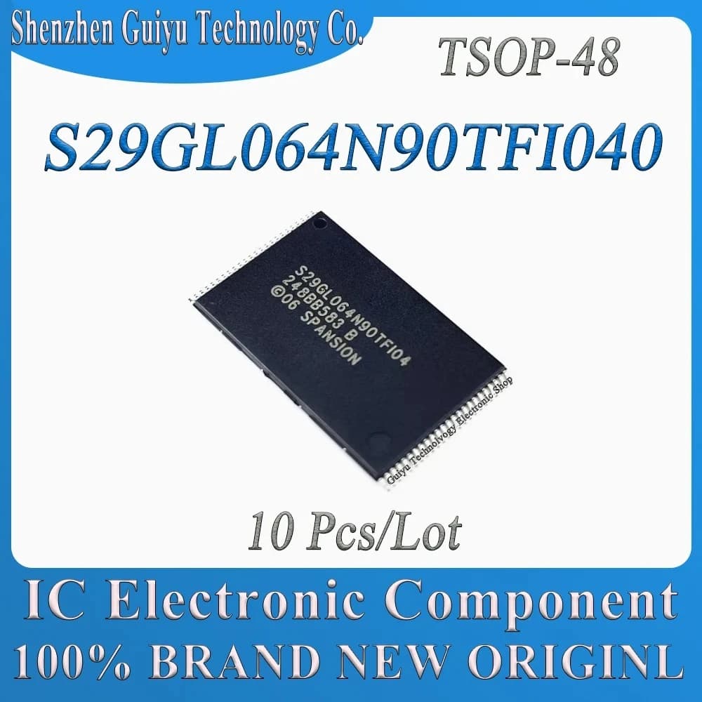 10 Pz/lotto S29GL064N90TFI040 S29GL064N90TF1040 FLASH 64M PARALLELO TSOP-48 Chip IC