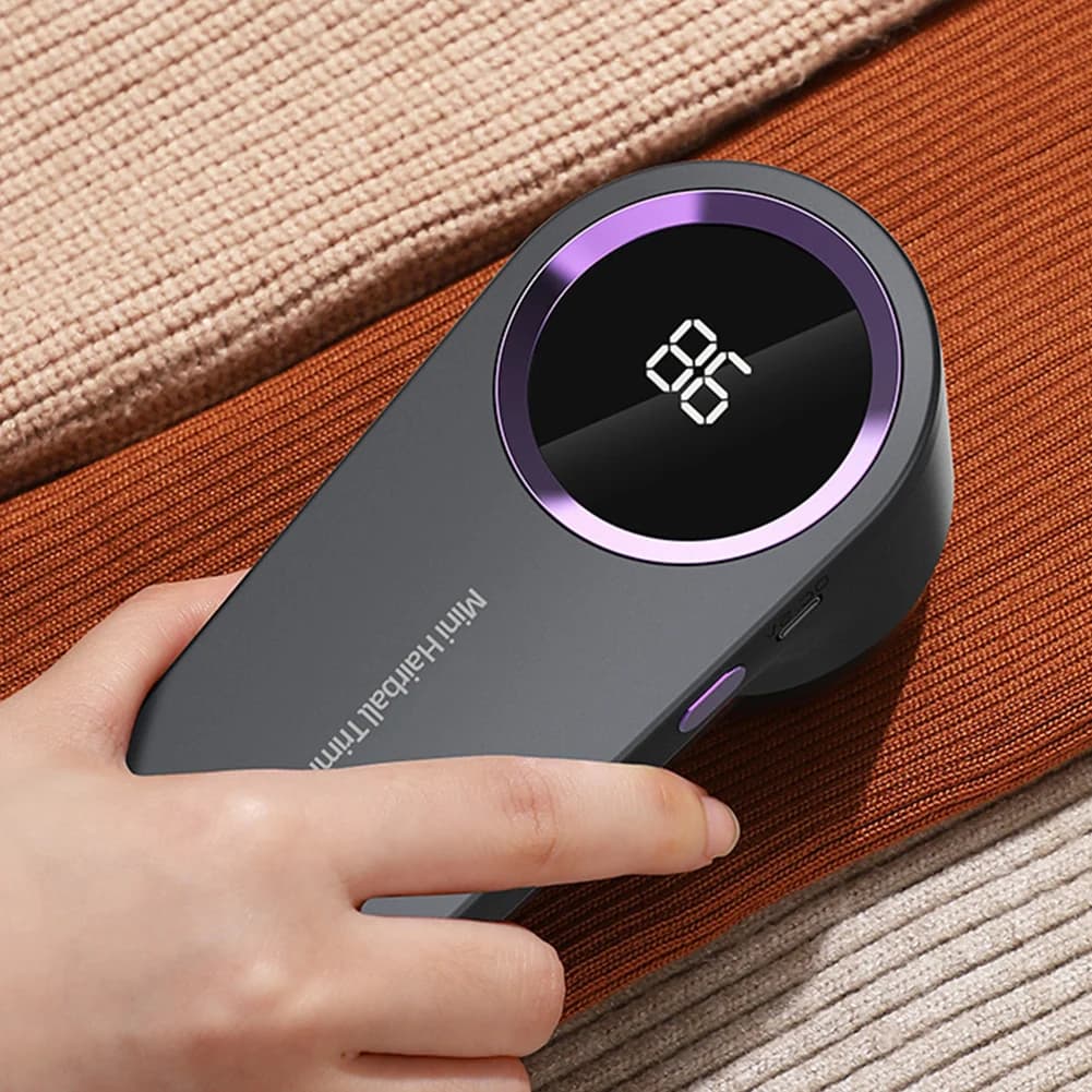 Levapelucchi Elettrico con Display Digitale, Rimuovi Pelucchi Ergonomico Multifunzione per Vestiti e Maglioni