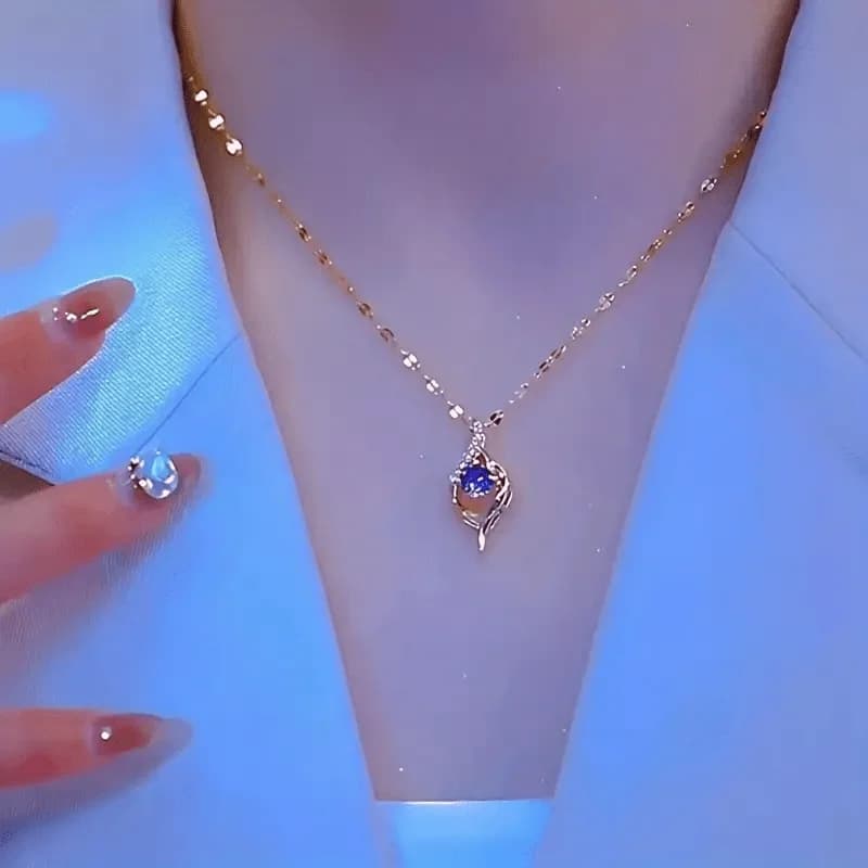 Women's Violet Infinity Pendant Necklace, Light Luxury with Unique Design