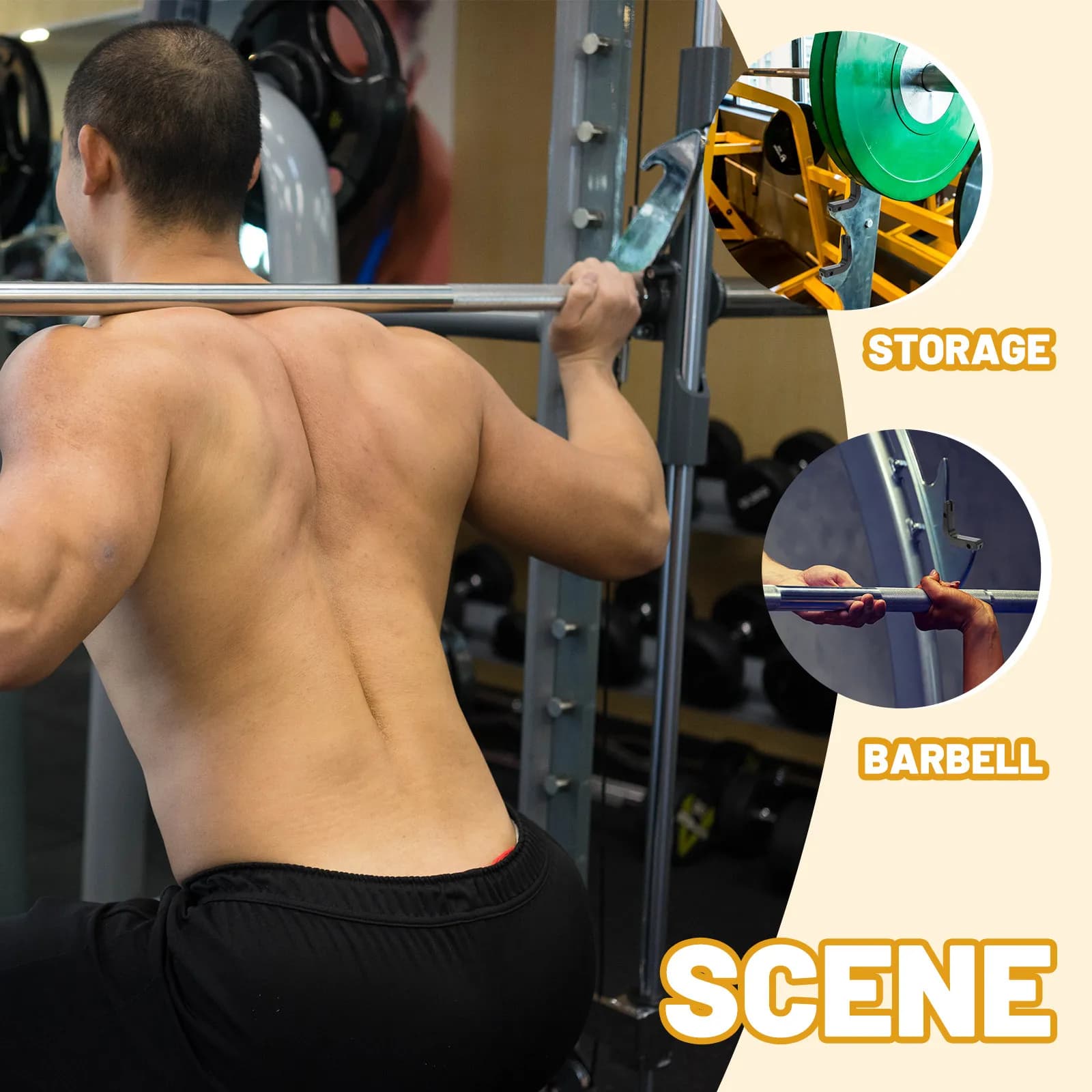 4Pcs Barbell Rack Wall Mounted Barbell Holder Home Gym Storage Dumbbell Rod Organizer Fitness Equipment Rack Weight Plate Holder