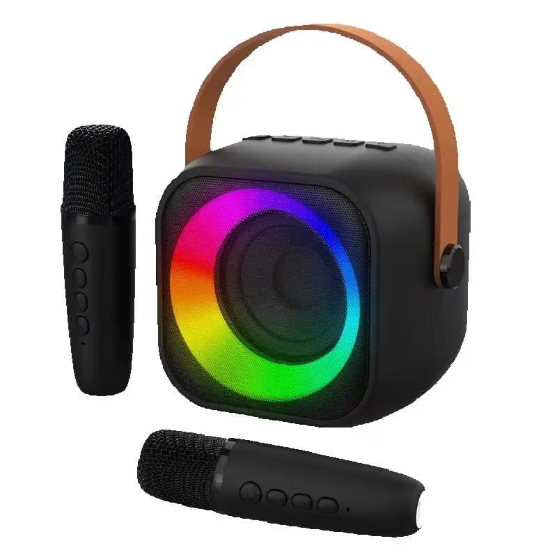Macchina per karaoke portatile con mini altoparlante Bluetooth wireless da 1 o 2 microfoni per bambini che cantano come regalo per feste in famiglia