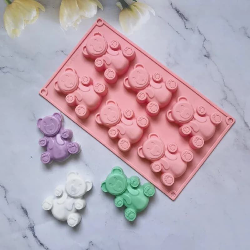 1PC 6-Grid Orso Stampo In Silicone Torta Gelato Budino Dessert Stampo Sapone Prodotti Per La Cottura Utensili Da Cucina Articoli Per La Casa