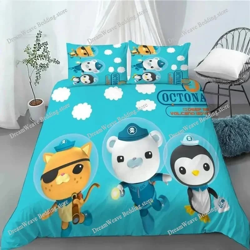 Cartoon Anime The Octonauts Duvet Cover Pillowcase Bedding Set Boys Girls Bedroom Decoration Children Gift Single Double Size963