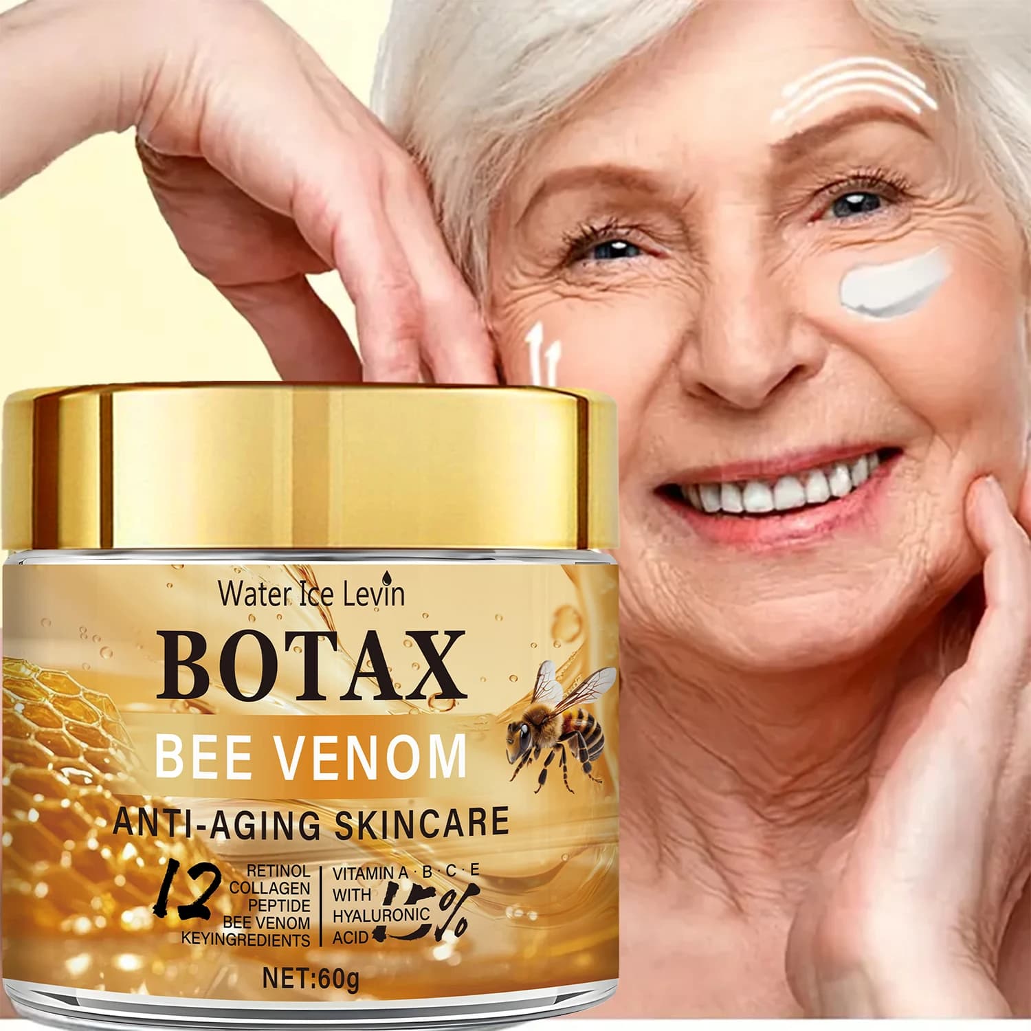 Botax Bee Venom Cream con retinolo e collagene - Trattamento idratante per la cura della pelle, Crema viso rifortabile per una pelle morbida