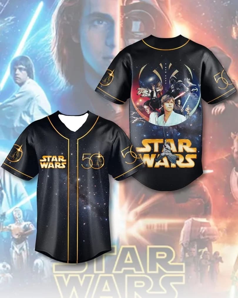 T-shirt per il 50° anniversario di Star Wars, stampa 3D con elmo del personaggio classico, traspirante, ad asciugatura rapida, unisex, casual, sportiva, per bambini