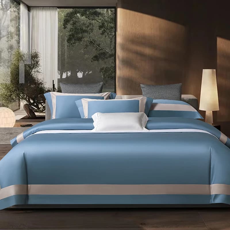 1000TC Egyptian Cotton Simple Solid Color Hotel Style Luxury Bedding Set Duvet Cover Set Flat Sheet Bedspread Pillowcases 4Pcs